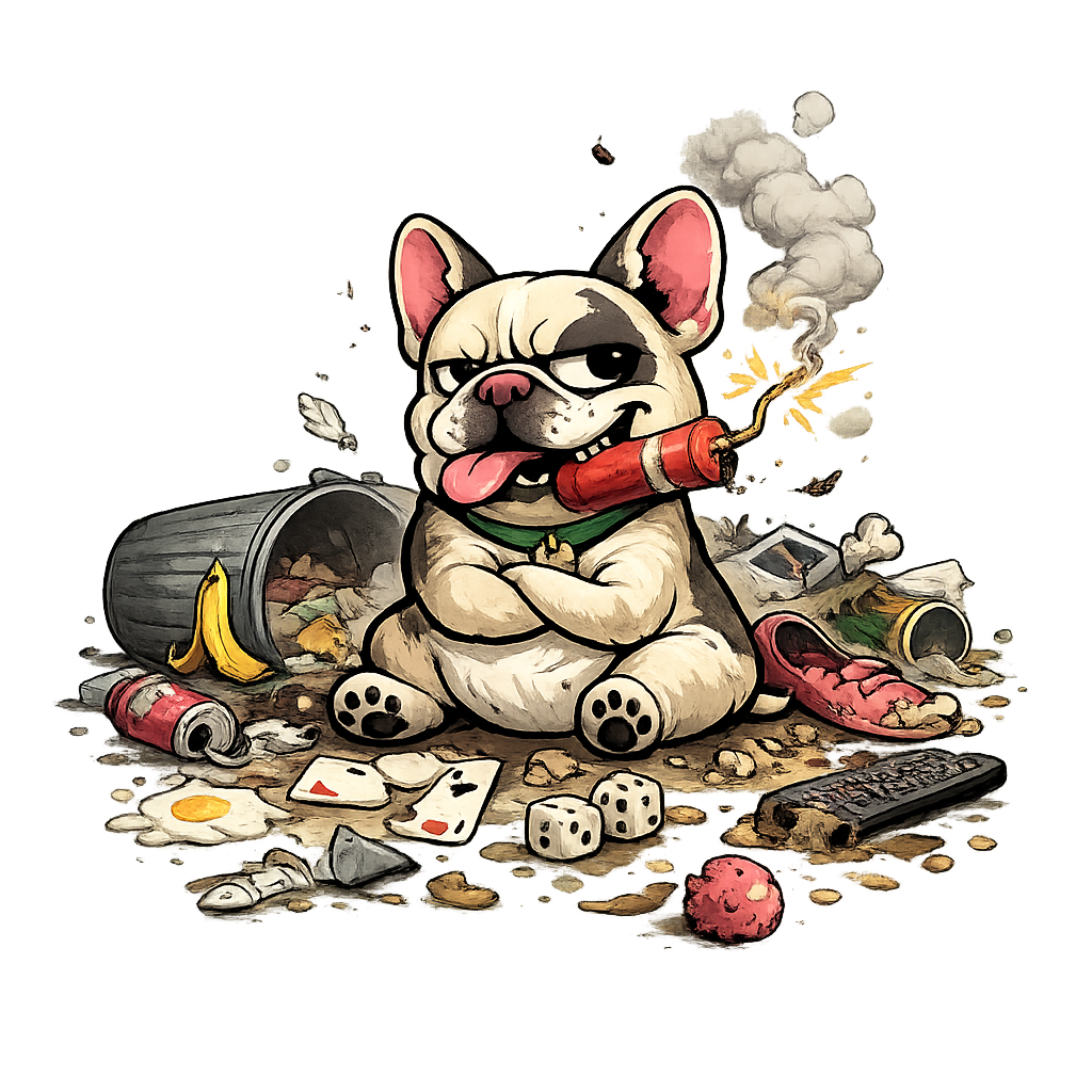 Chaotic French Bulldog - Funny Frenchie Mayhem T-Shirt