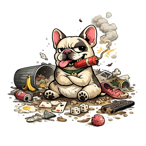Chaotic French Bulldog - Funny Frenchie Mayhem T-Shirt