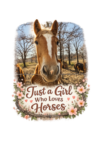 Just a Girl Who Loves Horses T-Shirt - Equestrian Gift for Horse Lovers