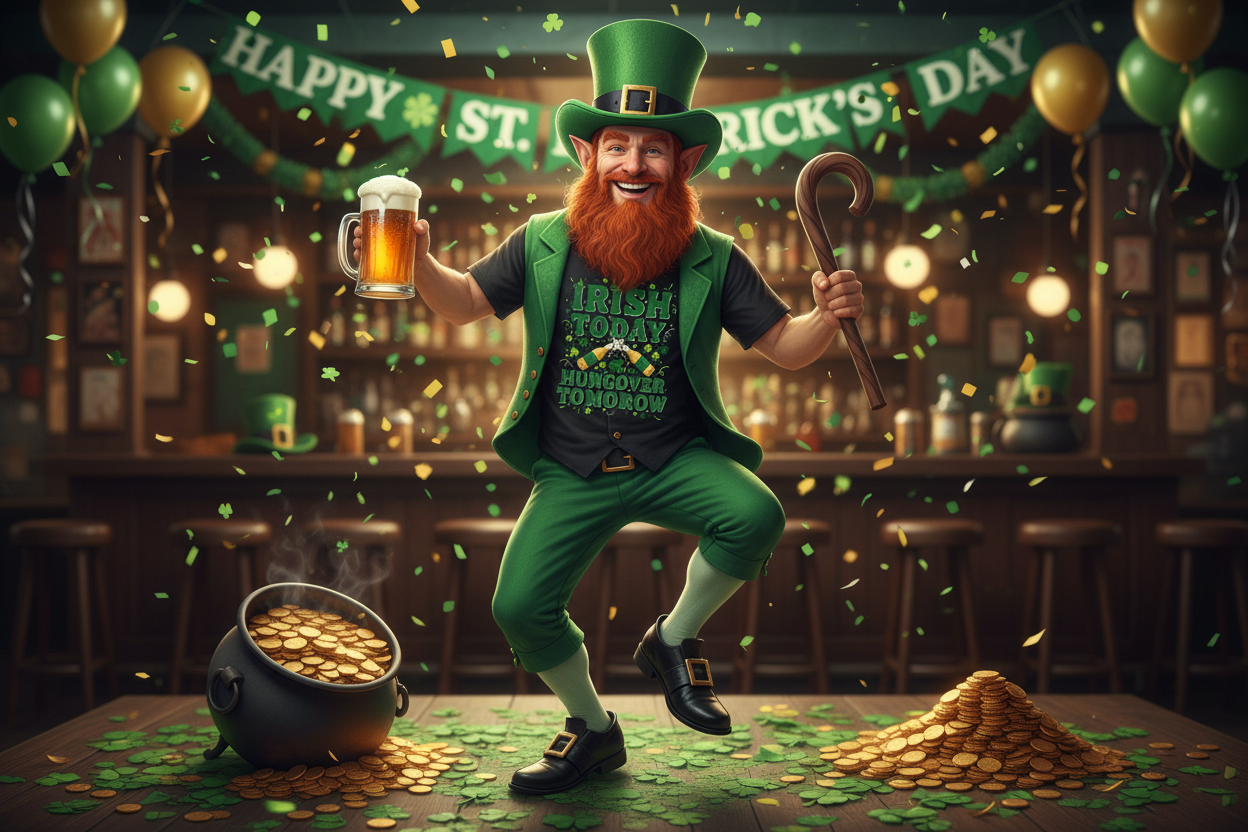 Leprechaun wearing shirt