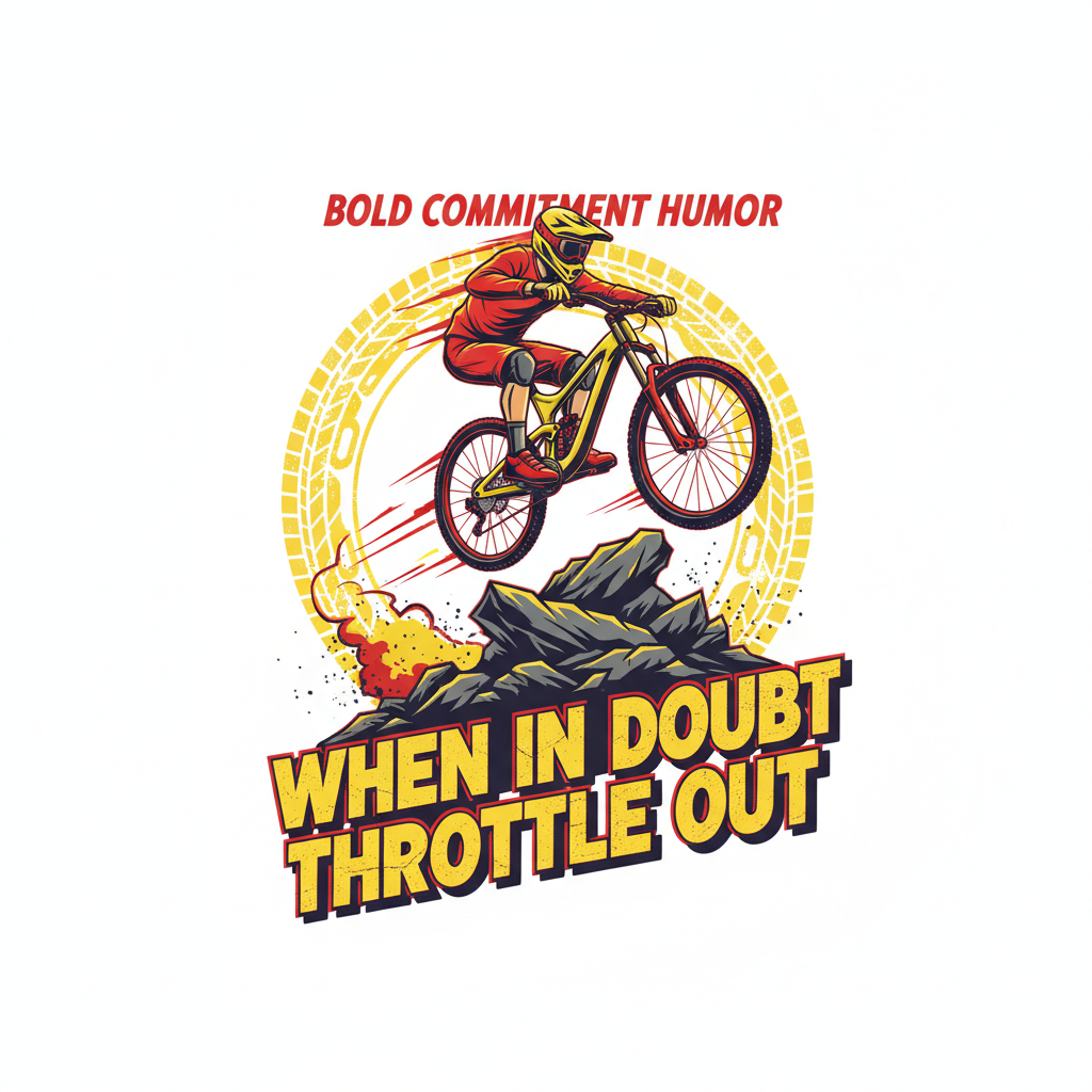 WHEN IN DOUBT THROTTLE OUT funny MTB design