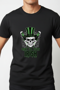 DRINK TILL YOU'RE IRISH design on black t-shirt mockup