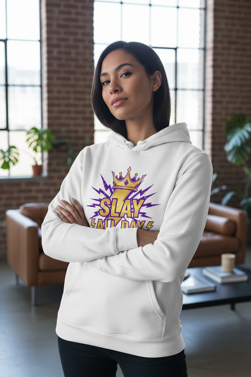 SLAY ALL DAY Hoodie Lifestyle Mockup